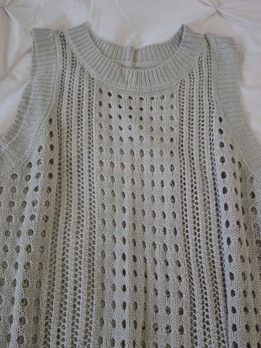 Sleeveless Crochet Maxi Beach Dress in Neutral Tan - Picture 4 of 4